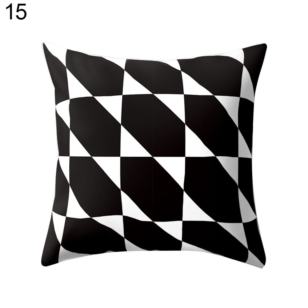 Simple Blk and We Geometric Pattern Cushion low Case Cover Sofa Decor