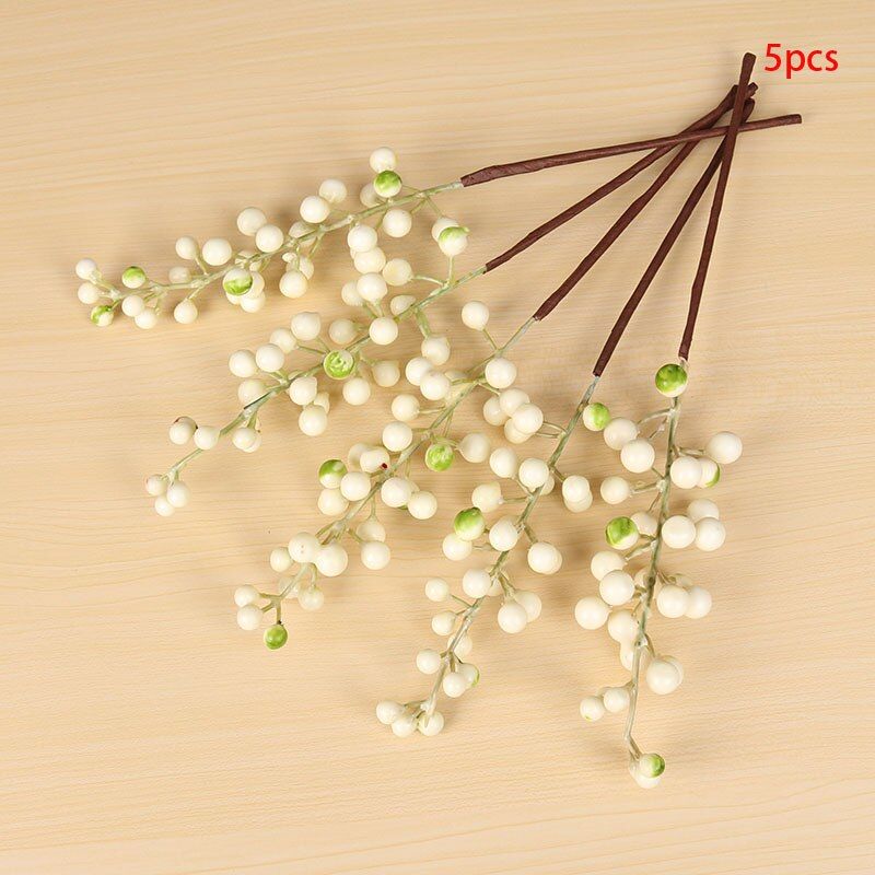 5pcs Artificial Berry Decorative Berries DIY Christmas Wreath Accessories Fake Red berries Christmas Decoration For Home