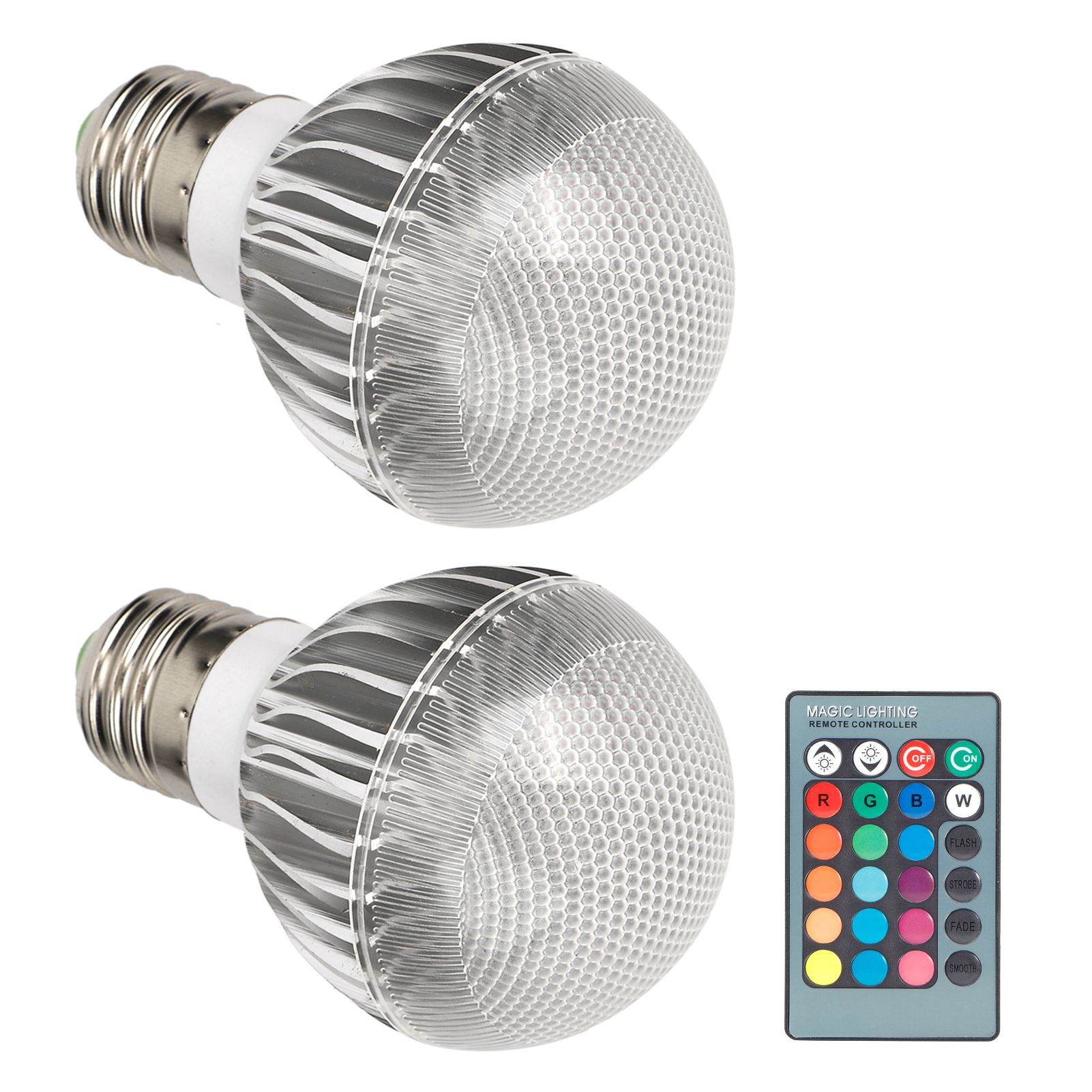 9W E27 RGB Ball Light LED Color Changing Bulb W/Remote Controller For Party DC