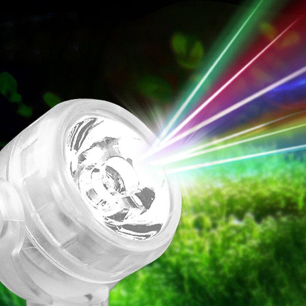 Small Size Aquarium Waterproof LED Spotlight Submersible Light Convex Lens Suction Cup Fish Tank Decorative Lamp Indoor Lighting