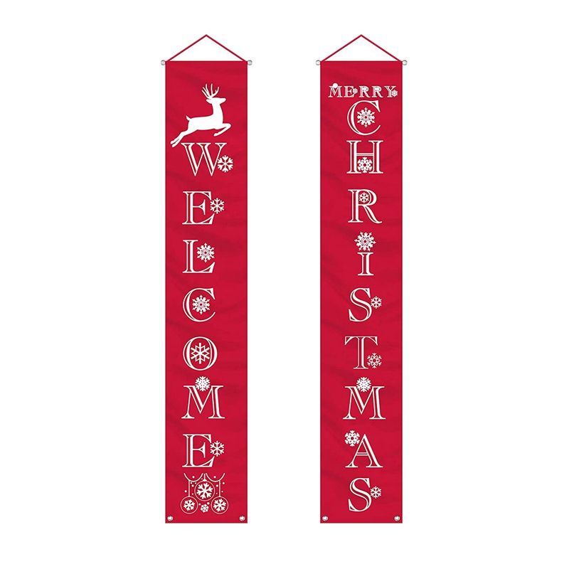 Christmas Banner Decoration Outdoor Interior Christmas Decoration Winter Happy Christmas Bright Door Sign Red Christmas Decoration Banner Christmas Door Banner Merry Christmas