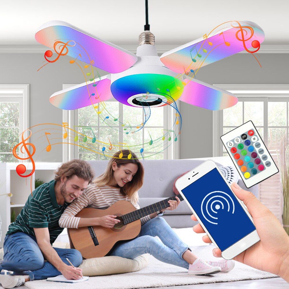 Smart Speaker Folding Deformation Light, LED Fan Music Light