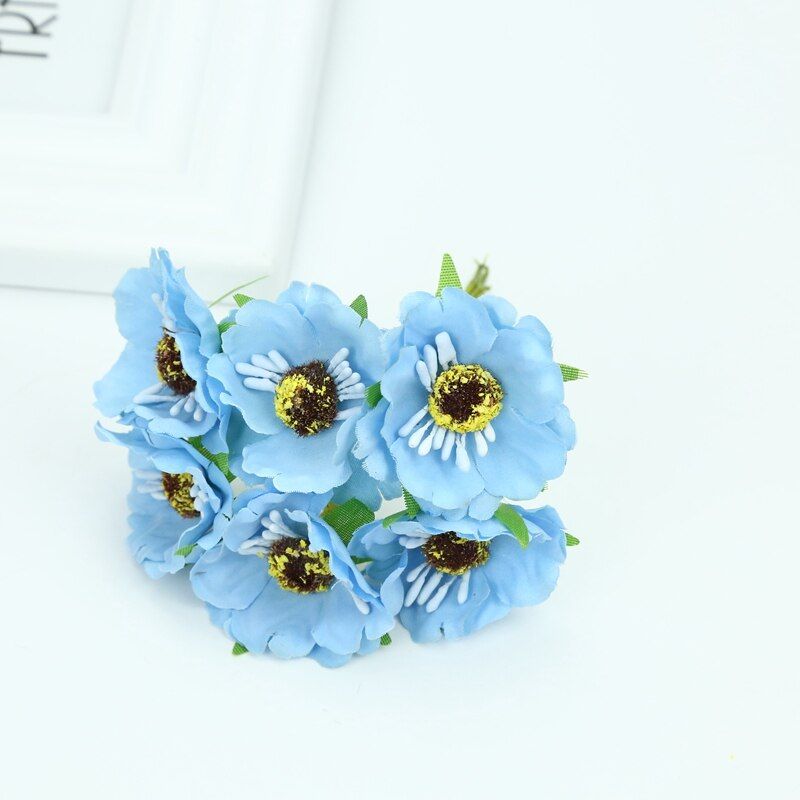 6 Pieces DIY christmas gifts candy box scrapbooking silk Cherry stamen christmas decorations for home wedding artificial flowers