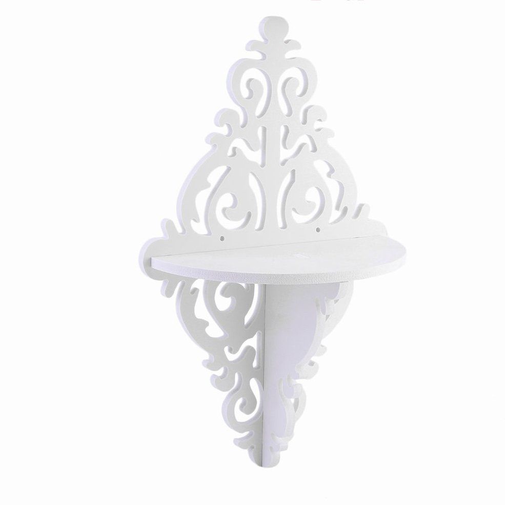European Style Wall Shelf White Bedroom Storage Rack Decorative Flower Rack