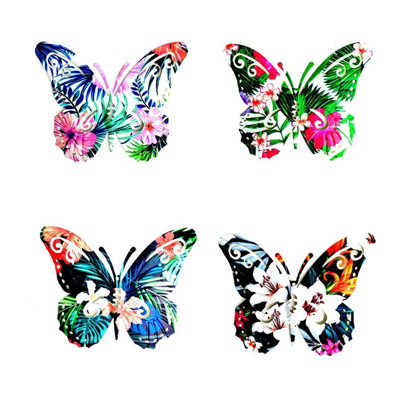 4Pcs Metal Butterfly Wall Art Decor Hanging Sculpture Indoor Outdoor for Living Room Garden Wall Hanging Ornament