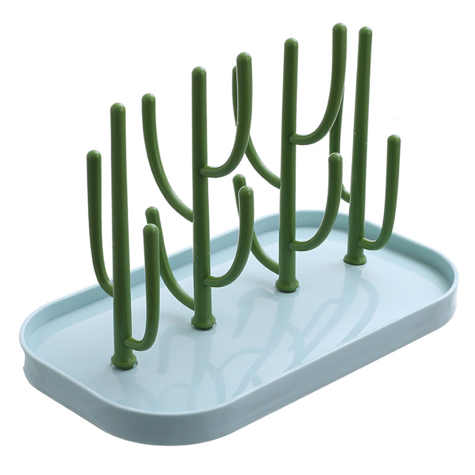 Bottle Drain Rack Cartoon Shape Sturdy Construction Plastic Baby Feeding Bottle Drying Rack for Home
