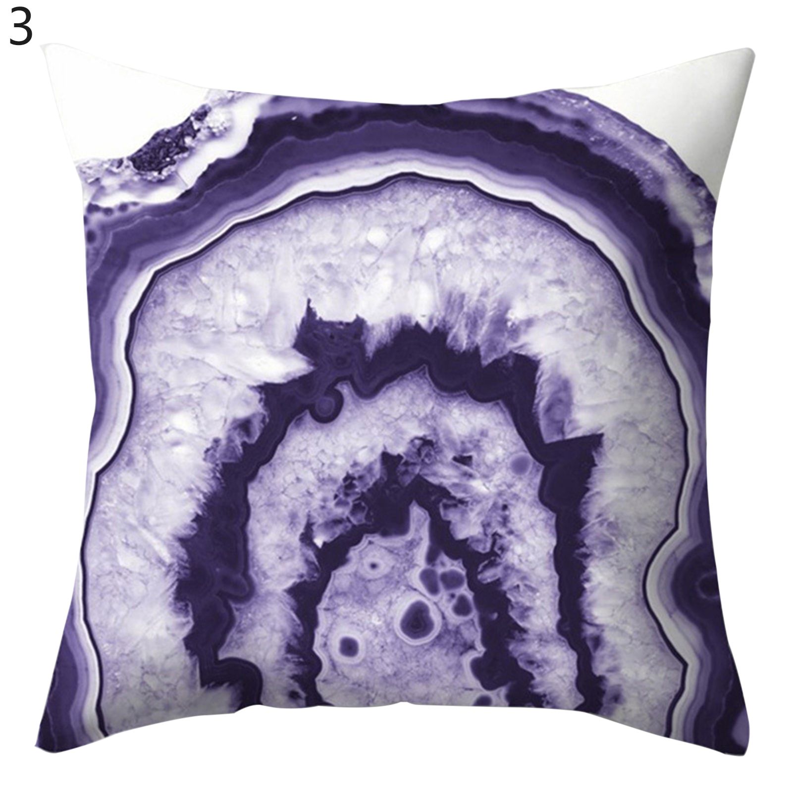 Pillow Case Soft Touch Easy Care Polyester Purple Geometric Printed Cushion Throw Cover Furniture Accessories
