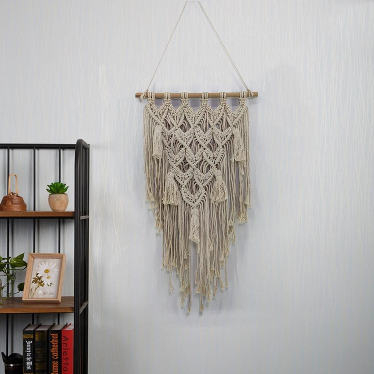 Macrame Woven Wall Hanging Tapestry Handmade BOHO Chic Bohemian Art Wall Decor
