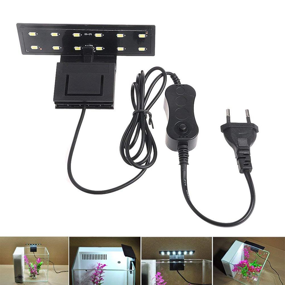 Yfashion LED Aquarium Light Arm Clip Night Lamp ank Lighting Lamp for Fish ank Decoration European Regulation