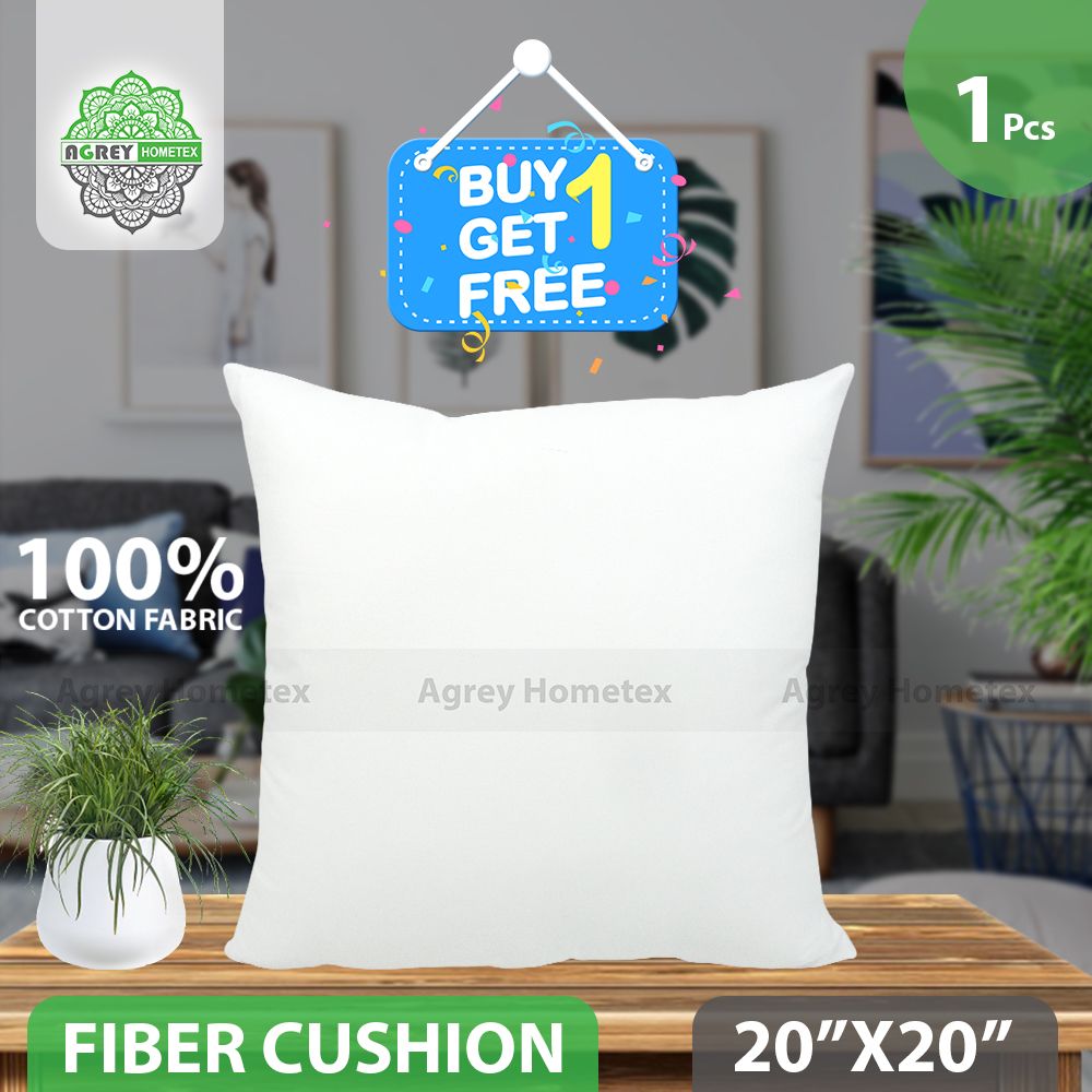 Decorative Fiber Cushion_Cotton Fabric_White_(20"x20")