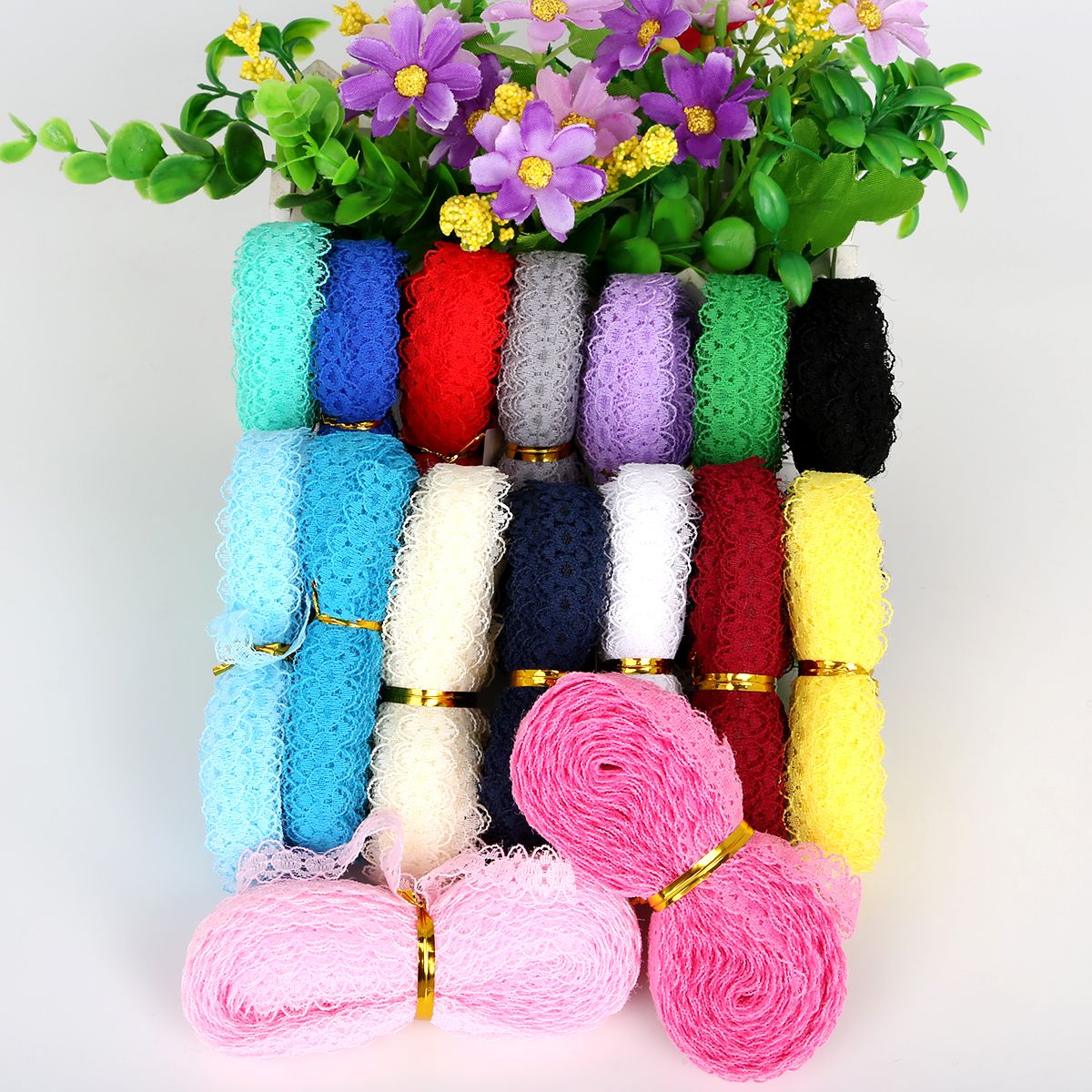 5-12 yd/pk Non-Stretch Lace Upholstery Packing Material 15mm Home Decor