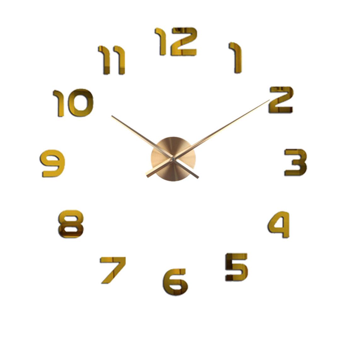 Modern DIY Acrylic Mirror Surface Wall Sticker Quartz Clock Living Room Decor