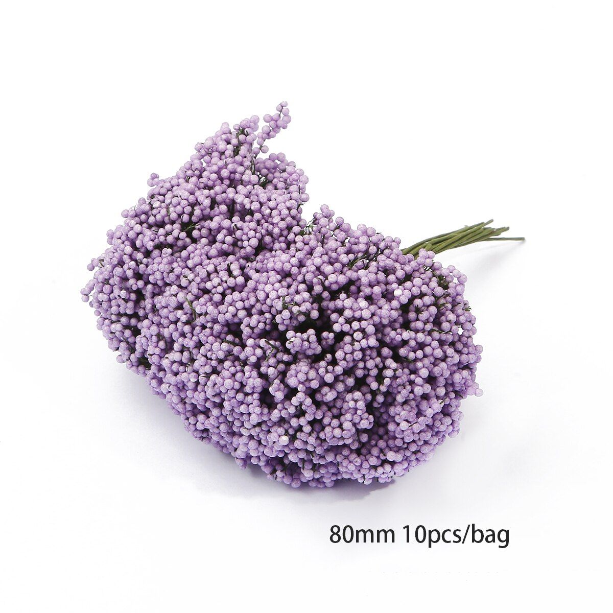 6/10/12/50/60/70/90pcs Mixed Purple Flower Cherry Stamen Berries Bundle DIY Christmas Wedding Cake Gift Box Wreaths Decor