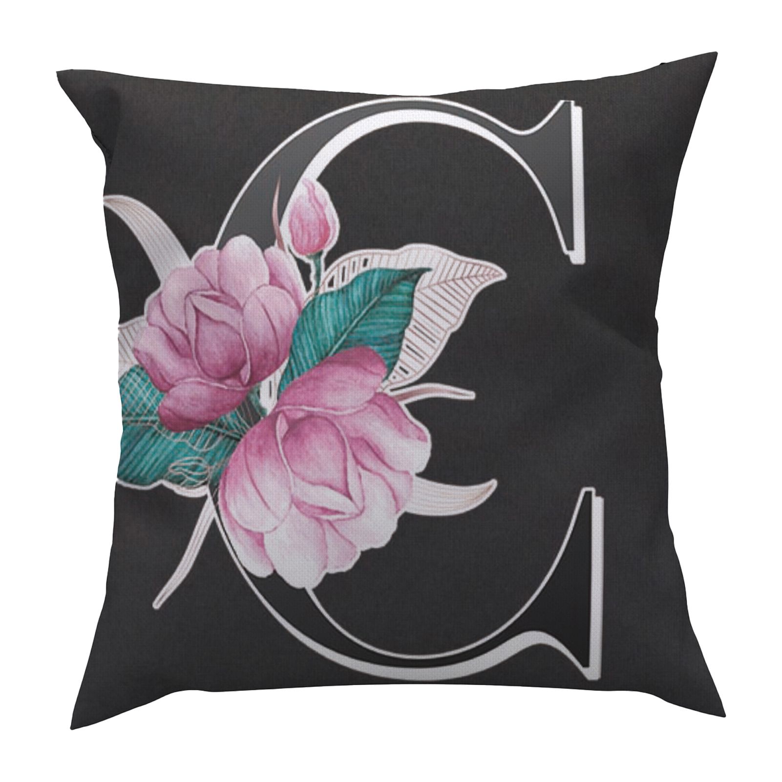Cushion Case Anti-fading Square Colorful Letter Pattern Cushion Throw Case