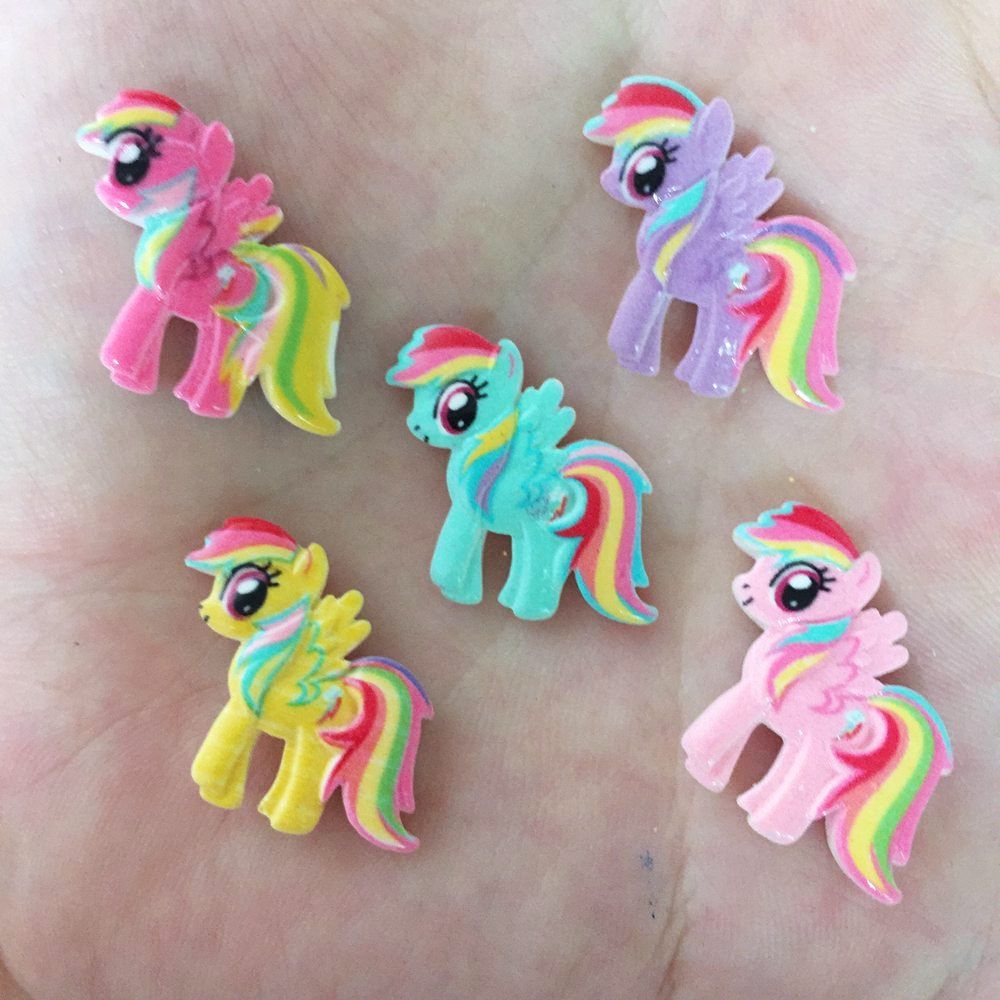 10PCS Resin Hand-paint Cute Horse Flatback Stone Child Scrapbook ons Crafts R73