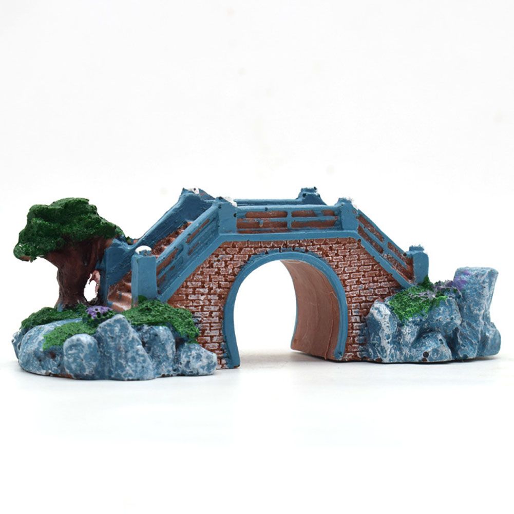 Yfashion Bridge Shape Resin Craft Decorative Ornament for Fish Bowl Aquarium Landscape