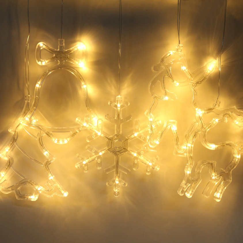 Christmas Light 5Pcs/Set LED Certain Decoration Window Hanging Elk String Lights