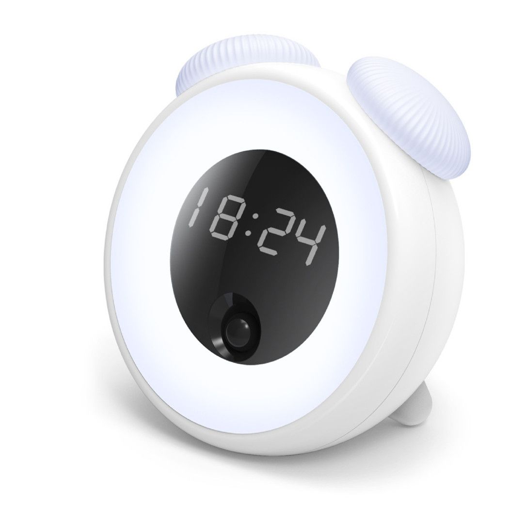 Yfashion Smart Alarm Clock Snooze Induction USB Charging Night Light for Bedrooms