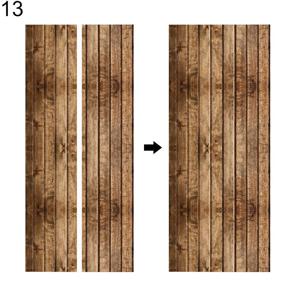 Vintage 3D Effect Door Sticker Removable Mural Decal DIY Wall Home Decoration