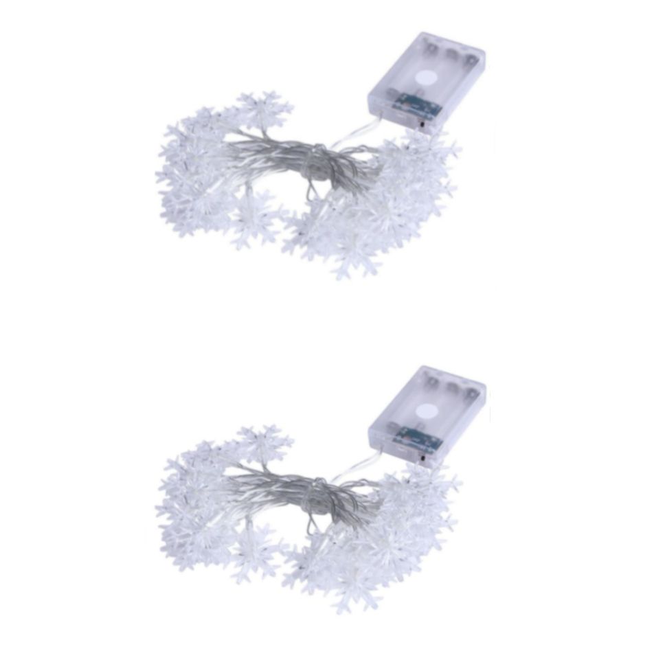 2Pcs Snowflake String Light 3M 20LED Christmas Garland Fairy Ball Light Lanterns Xmas Outdoor Party Decor