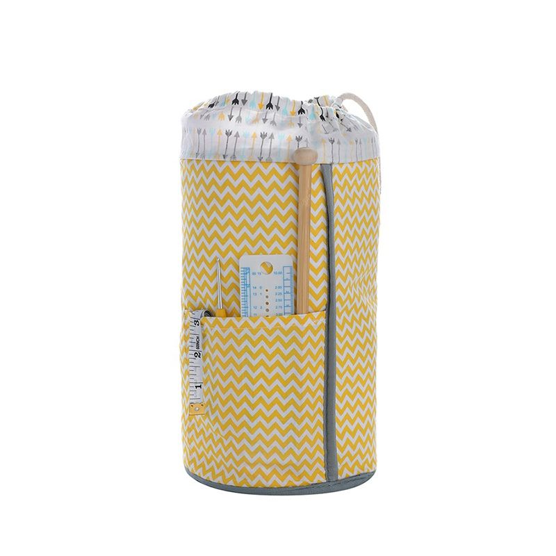 Knitting Bag Organizer Long Tube Storage Bag for Crocheting Hook Knitting Needles Wool Storage Tote Bag 36x20cm