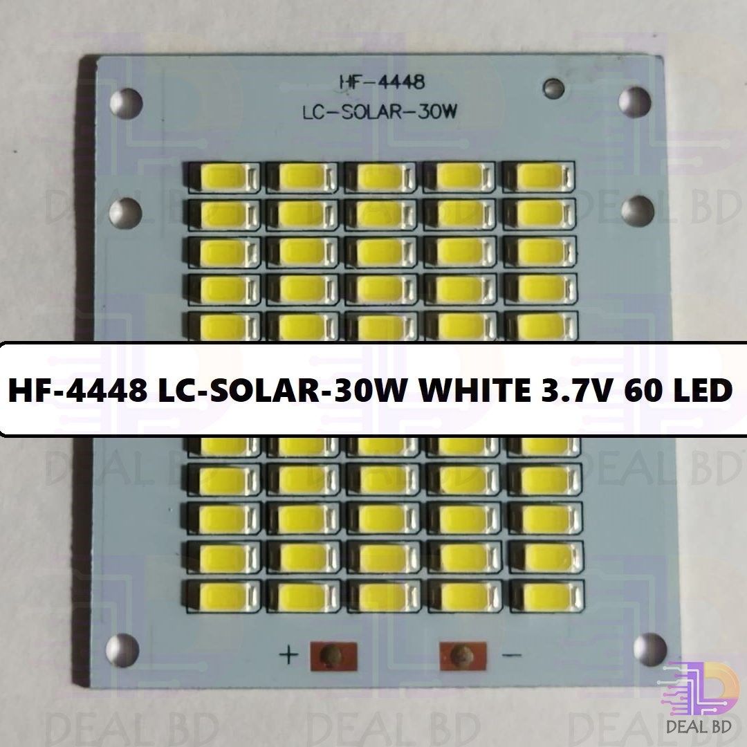 HF-4448 LC-SOLAR-30W WHITE Color DC 3.7V 30W Solar LED SMD White LED Board 70x63mm SMD 60 LED 30 Watt Panel Mount Aluminum Board For Office Home Lighting Garden Solar Panel 18650 Battery