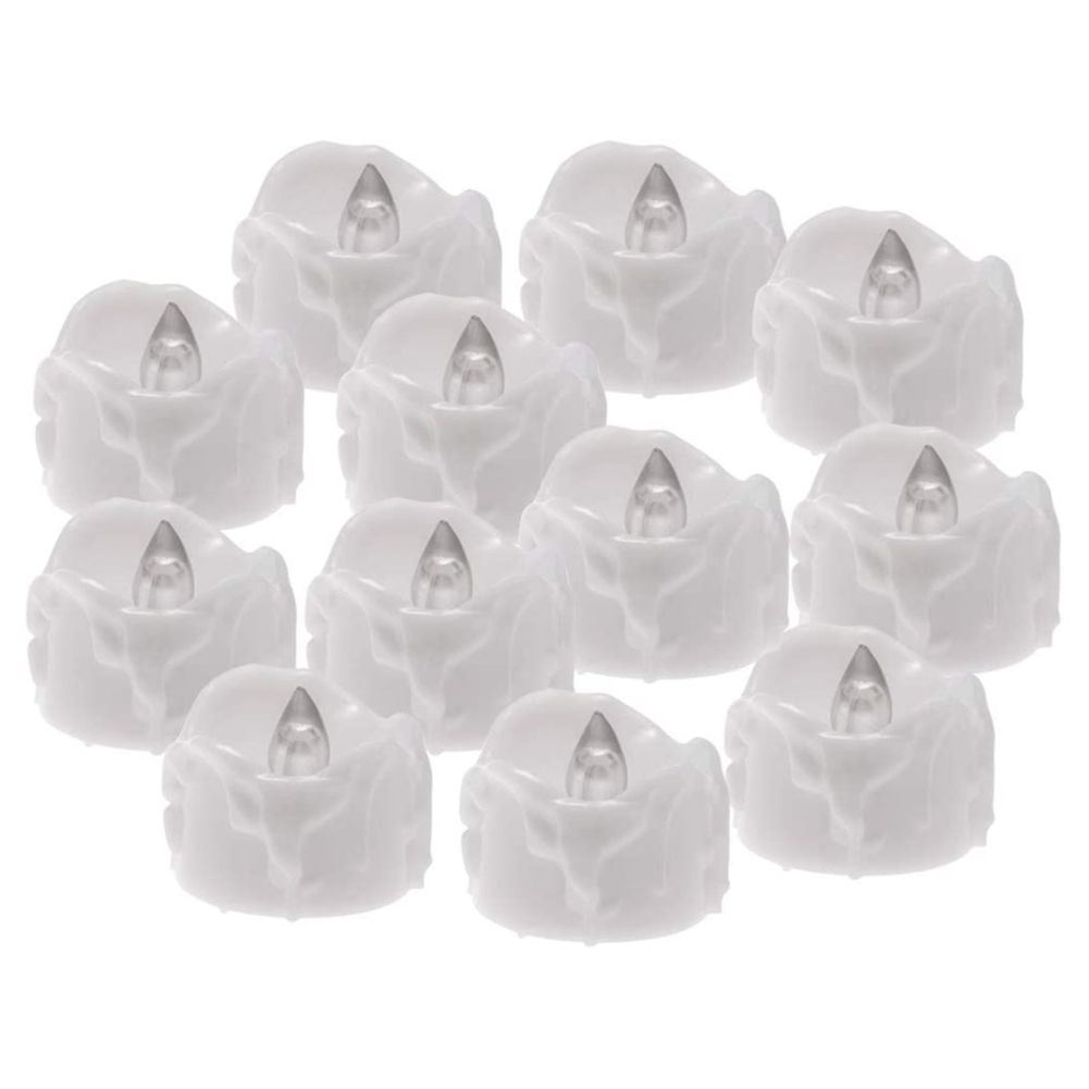 Tea Lights Candles,Flameless Realistic Electric Tea Lights,Perfect for Home Festival Decor Cold White,Flickering,12 PCS