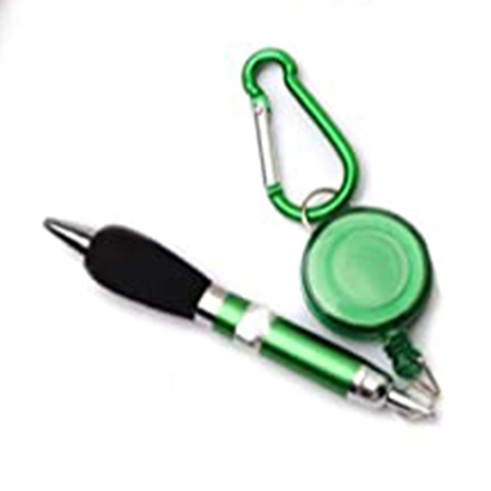 Telescopic Keychain Creative Metal Easy Pull Keychain Anti-Lost Anti-Theft Wire Rope Buckle Outdoor Edc Buckle green