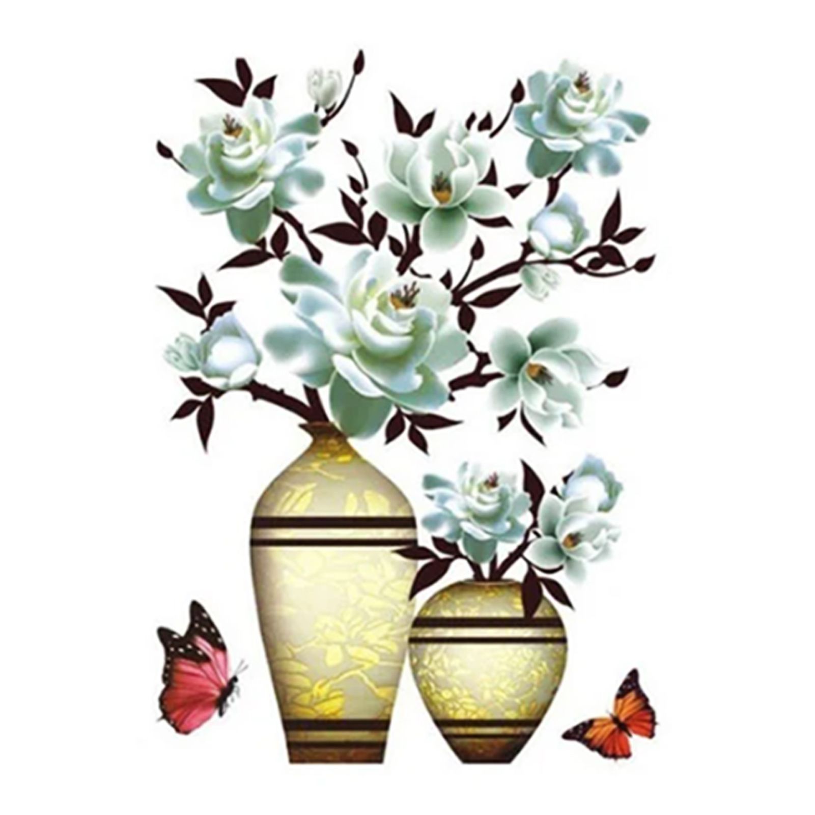 ECHIDNA Vinyl Decal Seamless Self-adhesive Flower Vase Wall Decal