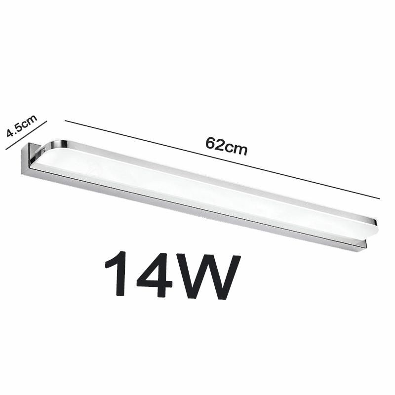 62 X 4.5Cm Wired Led Mirror Light 14W Vanity Lamp For Bathroom