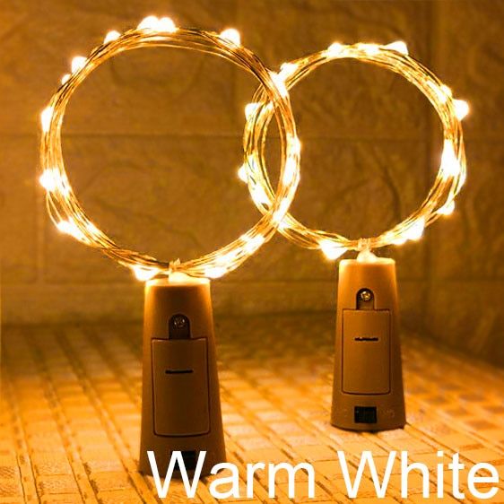 2M 20 LEDs  Bottle Lights With Cork Shape Copper Wire Flexible Fairy String Lights for Wedding Party Christmas Decoration--Red--1.5m 15leds