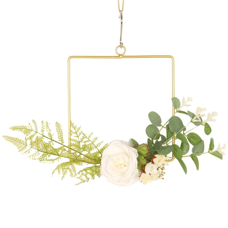 Wreath Hanging Decoration Circle Flower Hoop for Front Door Home Farmhouse Hanging Wedding Wall Window Party Decoration