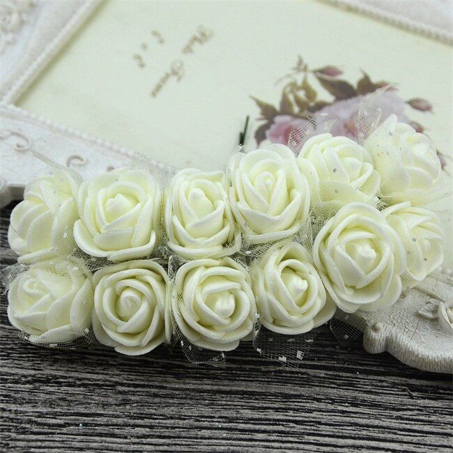 Cheap 144PCS Mini Artificial Bubble Rose Bouquet Multi-color Wedding Home Decoration Artificial Flower Craft Garland Accessories