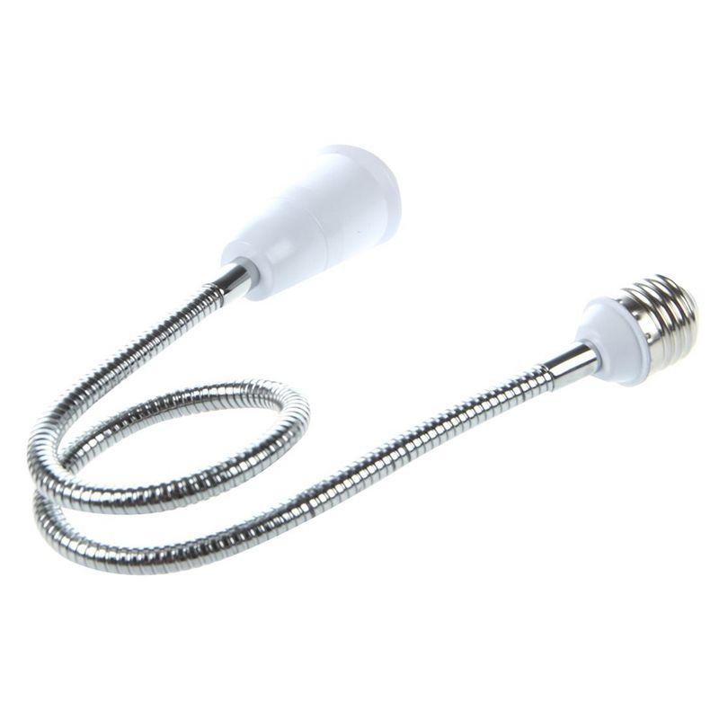 2X E27 to E27 Light Lamp Bulb Flexible Extension Adaptor (White,60cm)