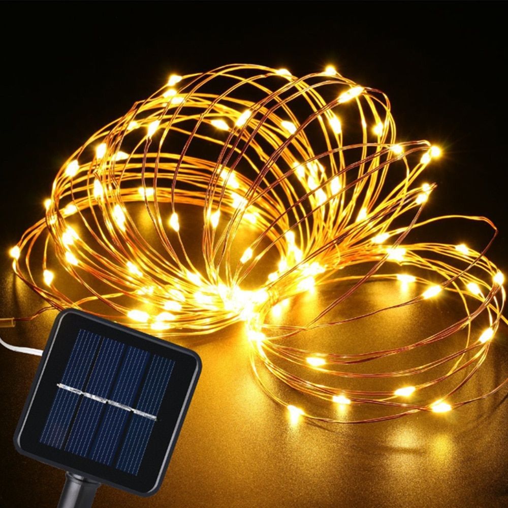 Solar String Fairy Lights 100/200 LED Outdoor Solar Lamp String Lights Waterproof Fairy Lights Garden Garland Christmas Decor--100led--