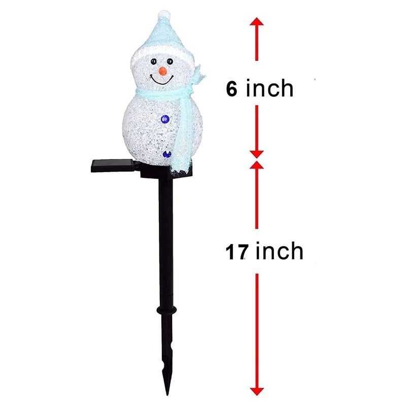 Outdoor Snowman Christmas Decoration 2 Pack Solar Lights for Path Lawn Garden Courtyard Landscape Christmas Decoration