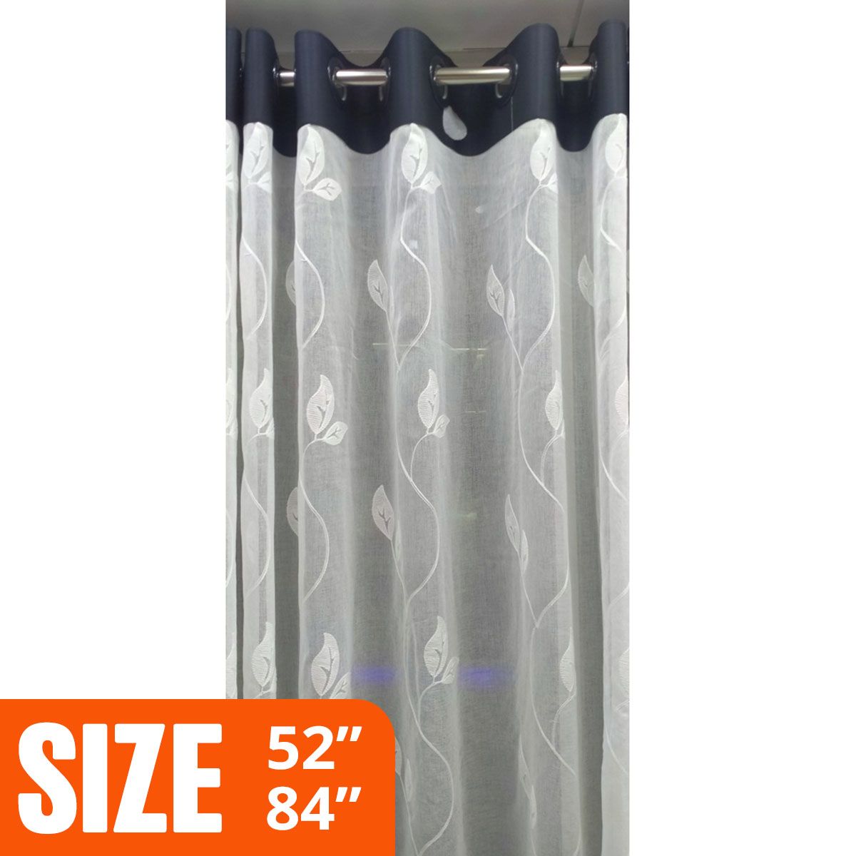 NEW LEAF Pattern Tissue Curtains Tulle Sheer Valances Tissue Home Décor