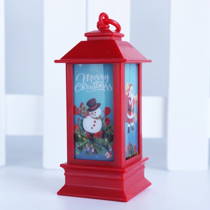Christmas Lanterns Decoration Props Square Lights Lighthouse LED Electronic Candle Lights Santa Night Light Ornaments