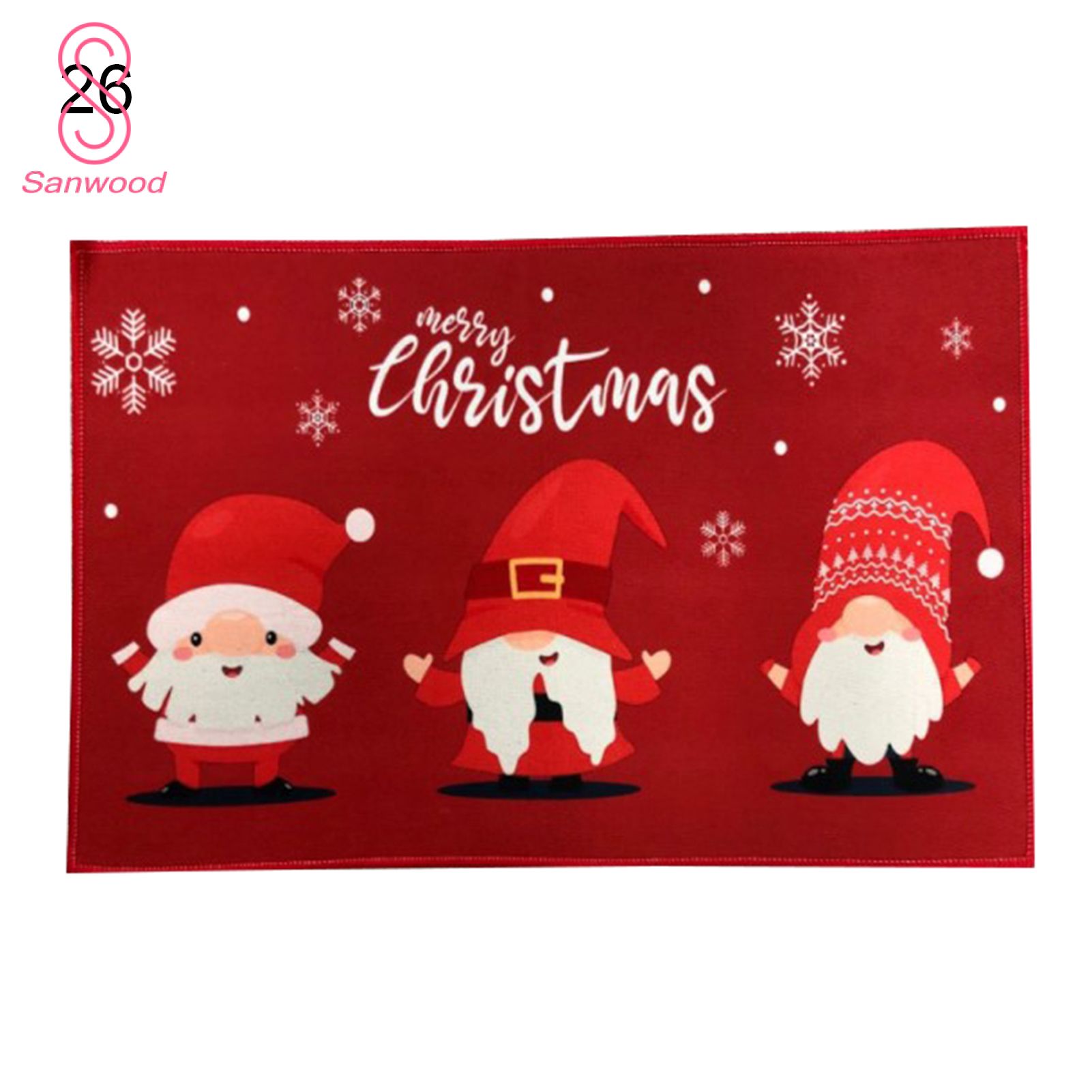 Floor Carpet Wear Resistant Cartoon Pattern Polyester Shower Carpet Merry Christmas Decor for Home