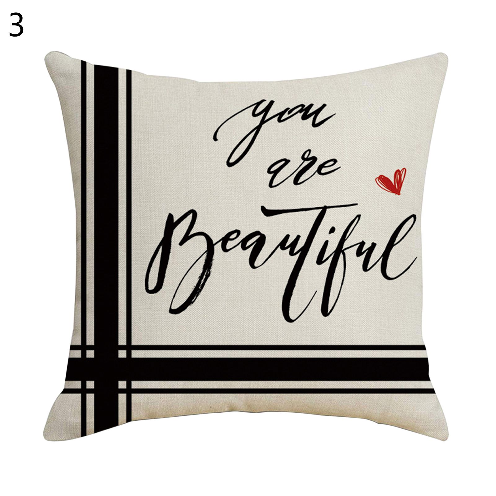 Cushion Cover Soft Texture Removable Printed Cushion Throw Case