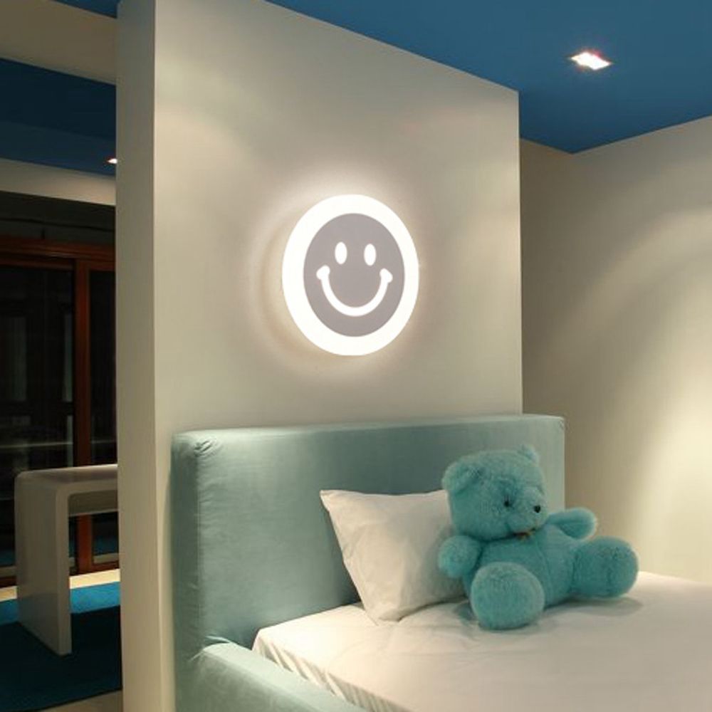 Pick for you  10W LED Round Smile Aisle Staircase Living Room Wall Light Indoor Bedside Lamp