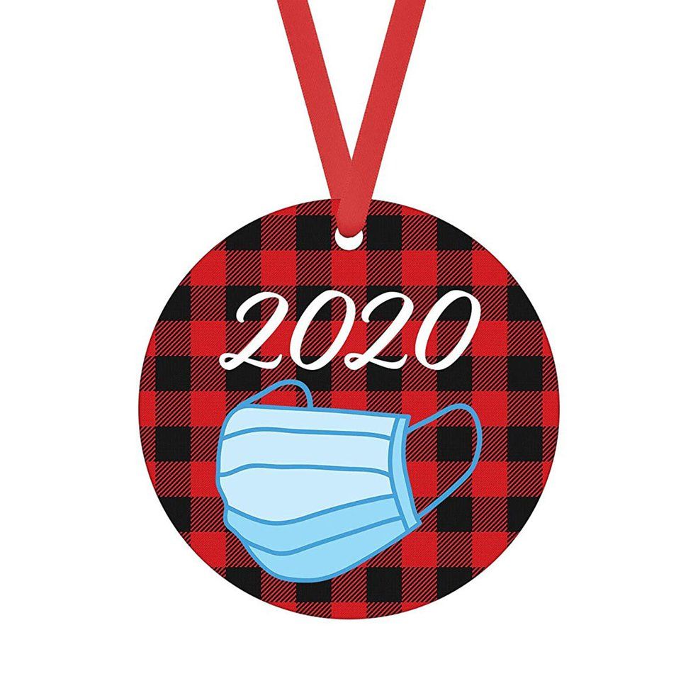Santa Claus Christ Pendant Household Ornaments 2020 Round Board Wear A Lovely Santa Claus