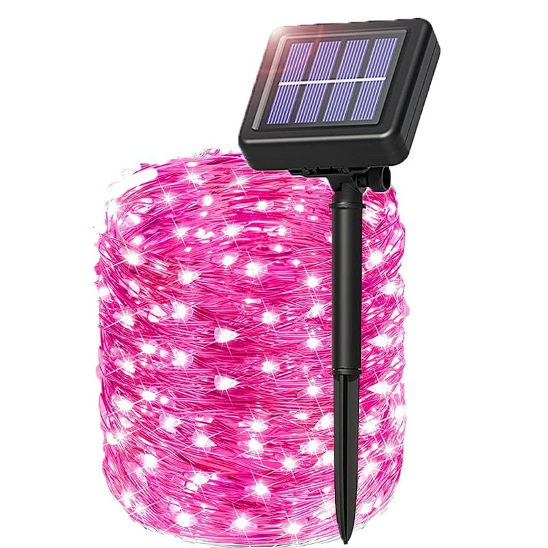 Outdoor Waterproof 350LED Solar String Light Led 8 Modes Christmas Halloween Solar Garden Led String Lights for Holiday Decor--warmwhite-1pack--22 meters 200led