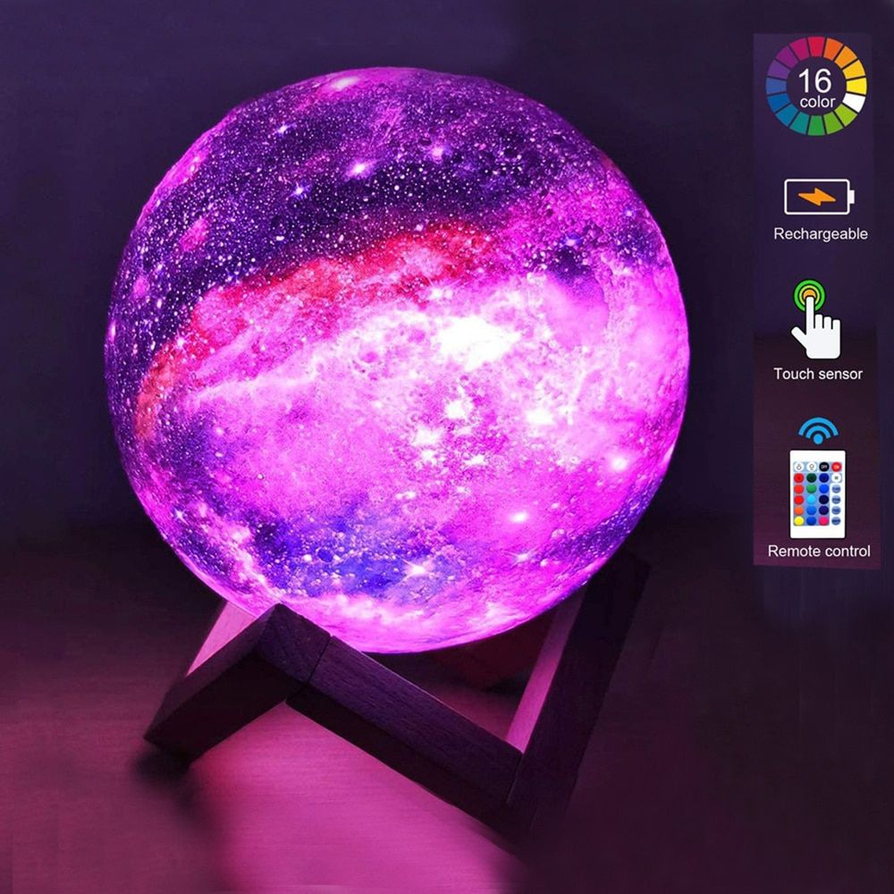 Star Galaxy Colorful Moon Lamp 3D Print Led Night Lights Touch and Remote Control Neon Light Lamp Home Christmas Table Desk Lamp