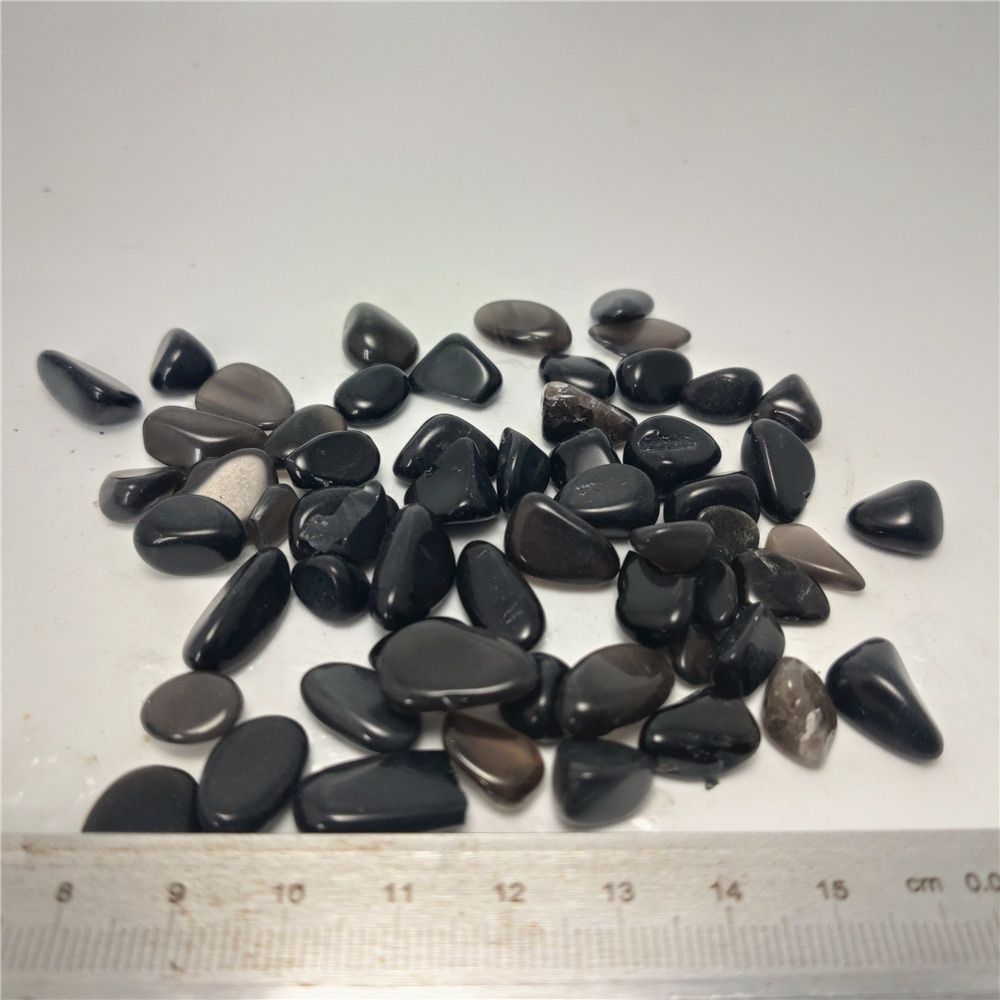 5pcs Natural Obsidian Quartz Crystal Gravel Degauss Purification Stone Mineral Fish Tank Health Decoration Furnishing Article