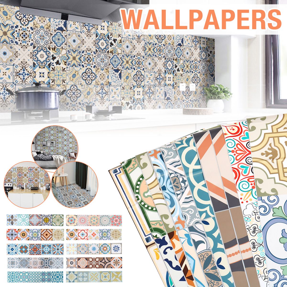 1PCS 20X100CM Waterproof Oil-proof Self Adhesive Kitchen Wall Sticker DIY Art Wallpaper