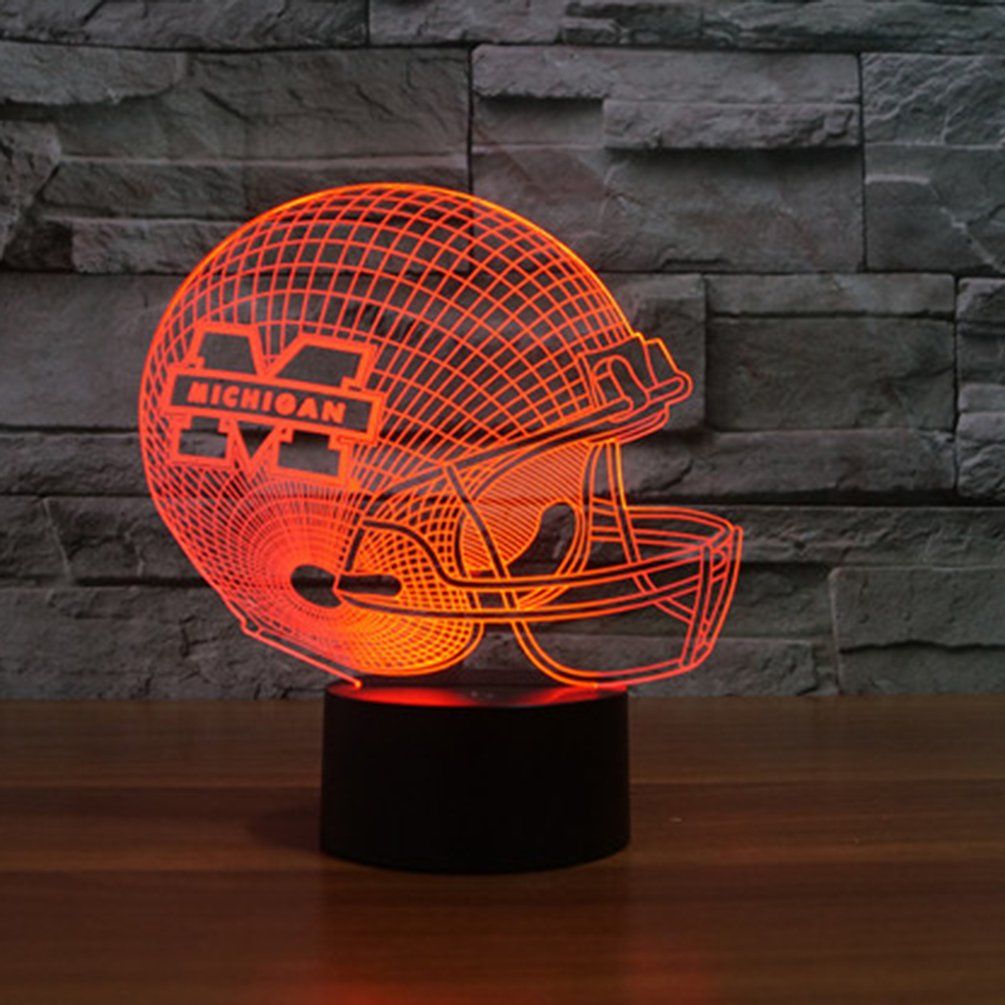 Michigan Cap Shape Touch Table Lamp 7 Colors Changing Lamp 3D Led Night Light