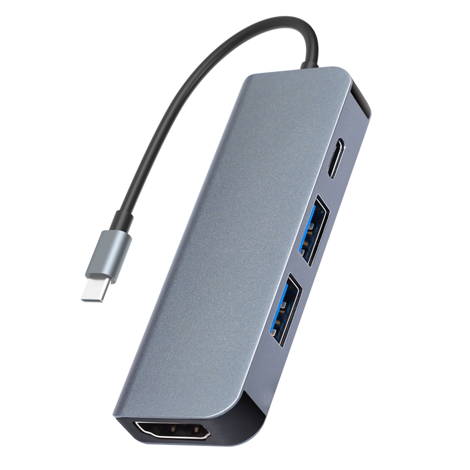 Multiport Hub, Type C Hub, 4K HD Display, 4-in-1 USB 3.0 and Type C Data Adapter Card Reader Compatible with Windows/macOS/Android/iOS/Linux Systems