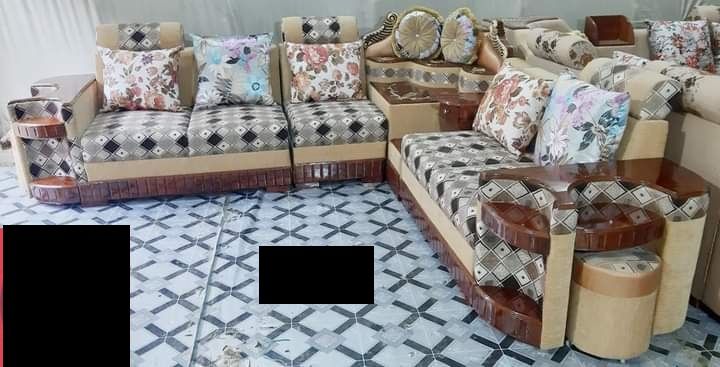 L Corner Sofa set-SA 657 canadian process wood 5 seat