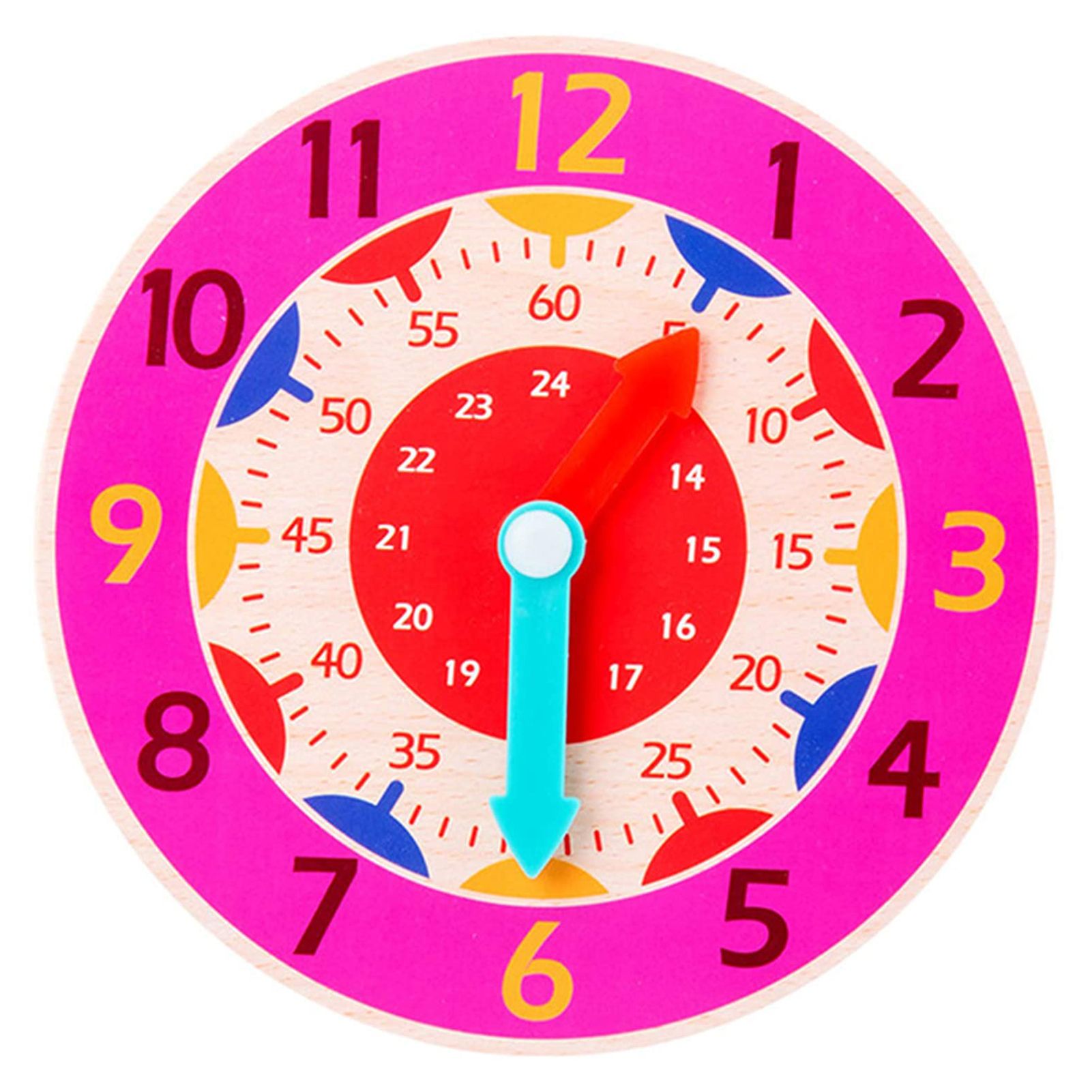 Clock Toy Creative Cultivate Time Concept Wood Teaching Children Toy Ornament for Kindergarten